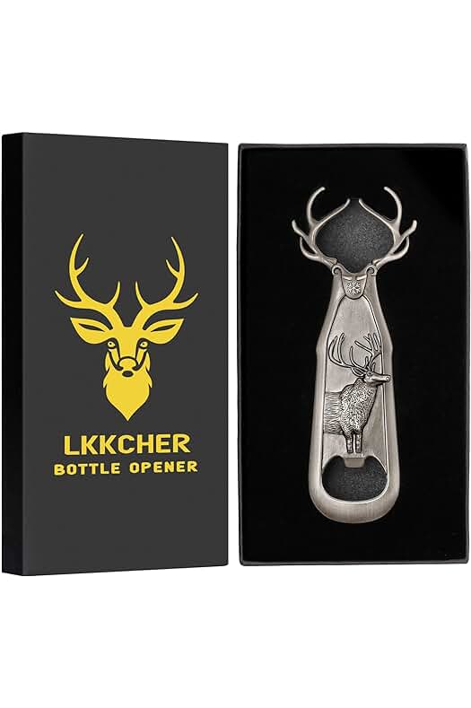 LKKCHER Abridor de Botellas de Cerveza con Cuernos de Reno de Ciervo, Navidad, Regalos Cumpleaños para Hombres, Mujeres, Papá, Regalo de Recuerdo para Fanáticos de Ciervos, Cazadores de Ciervos LKKCHER Abridor de Botellas de Cerveza con Cuernos de Reno de Ciervo, Navidad, Regalos Cumpleaños para Hombres, Mujeres, Papá, Regalo de Recuerdo para Fanáticos de Ciervos, Cazadores de Ciervos