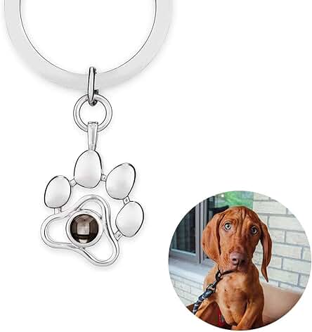 Llavero Conmemorativo para Mascotas, Regalo para Dueños de Perros, Gatos, Pérdida de Regalo para Amantes de Mascotas, Llavero Personalizado con foto Personalizada en Memoria de de Huella de pata