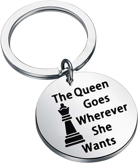 Llavero de Ajedrez para Jugador de Ajedrez, Regalo para Amantes del Ajedrez, Regalo para la Reina va Donde Quiera