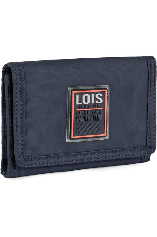 Lois Carteras para Hombre Joven - Cartera Hombre Pequeña con Monedero - Cartera Chico Joven.Carteras Billeteras para Hombre - Cartera Tarjetero Hombre Protección RFID 309201, Marino