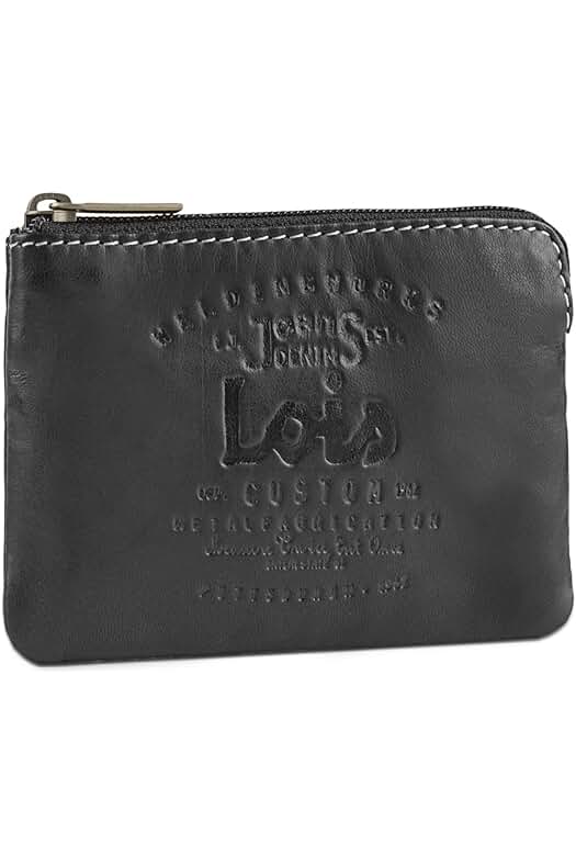 Lois Monedero Hombre Pequeño - Carteras para Hombre Piel Genuina - Monedero Mujer - Billeteras para Hombre. Cartera Tarjetero Hombre con Llavero - Cartera Hombre RFID 11002