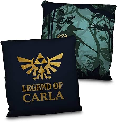 LolaPix Cojín Legend of Zelda. Cojín Personalizado con Nombre. Regalo Friki Personalizado. Impresión 100% por Las Dos Caras. Relleno Incluido. Varios Tamaños. Legend of Zelda
