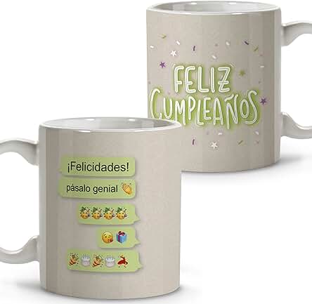 LolaPix Regalo Cumpleaños Hombre. Tazas Originales para Regalar. Taza Desayuno. Taza Cerámica. 330 ml. Cumple Whatsapp