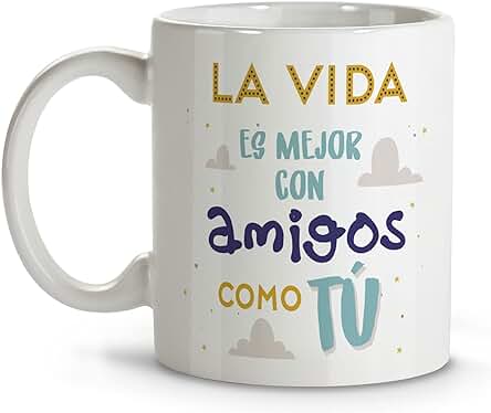 LolaPix Taza Mejor Amigo. Tazas Amistad. Tazas Desayuno Originales. Taza Cerámica 330 ml. Regalos con Frases. Tazas Personalizadas.