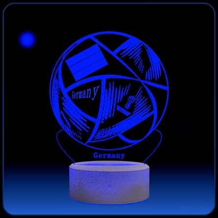Luz Nocturna Fútbol 3D LED Lámpara 16 Colores Lámpara de Ilusión con Mando, Control Táctil, Regalos para Navidad, Cumpleaños Regalo de Fútbol para Niños Niñas