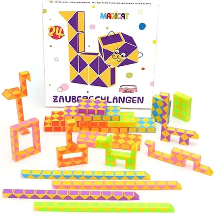 Magicat Juego de 24 Piezas Puzzle Serpiente Mágica I Serpiente Rubik Juguete de Rompecabezas para Niños I Regalos Cumpleaños para Invitados Colegio, Relleno de Piñata