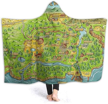 Maichengxuan Stardew Valley Map - Manta con Capucha Suave de 152,4 cm x 50 cm