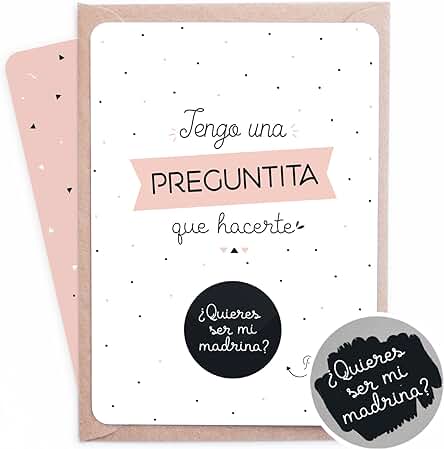 Manahia Tarjeta Rascable Madrina - ¿Quieres ser mi Madrina? - Tarjeta Rascable para Pedir Madrina - Futura Madrina - Anuncio de Bautizo - Regalo para Pedir Madrina - Bautizo