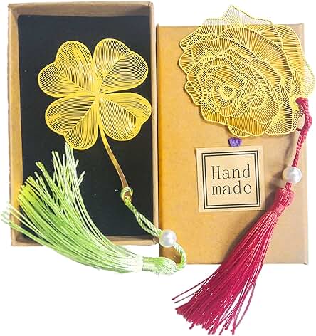Marcador Libro Regalo Metal Marcadores de Paginas Marcapáginas Flores Metalico Creativo Rosa Borla Colgante con Hueco Trébol Cuatro Hojas Patrones para Lectores Escritores Marcador Libro Regalo Metal Marcadores de Paginas Marcapáginas Flores Metalico Creativo Rosa Borla Colgante con Hueco Trébol Cuatro Hojas Patrones para Lectores Escritores