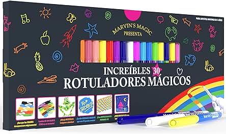 Marvin's Magic - Set de 25 Bolígrafos Mágicos Asombrosos - Cambio de Color, Letras 3D, Mensajes Secretos - Suministros Creativos de Arte - Ideal para Niños - ¡Excelente Regalo!