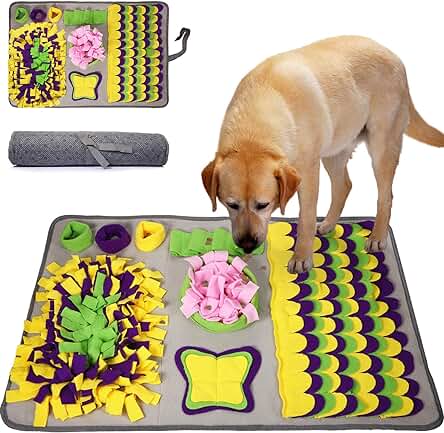 McNory Snuffle Mat para Perros, Alfombra de Actividades para Mascotas, Alfombra Olfato Perro Mascotas Perros Tapete de Entrenamiento Rompecabezas Juguetes de Alimentación Bowl(70 * 50 cm)