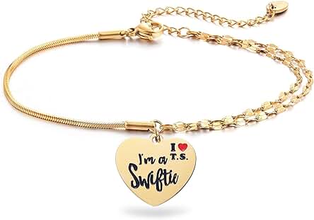 Melix HOME Taylor Merch Swift - Pulsera con Texto en Inglés "I'm a Swiftie", Regalos para Fanáticos, Adolescentes, Niñas, Hijas, Mujeres, Bonitas Pulseras para Swiftie