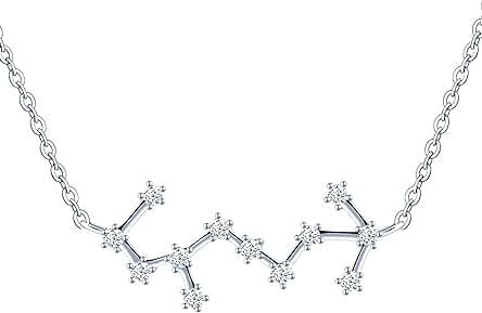 MicVivien Collar de Plata de ley 925 para Mujer con Colgante de Constelación, Signo del Zodiaco, 12 Horóscopo, Astrología, Estrella Collar con Pendientes