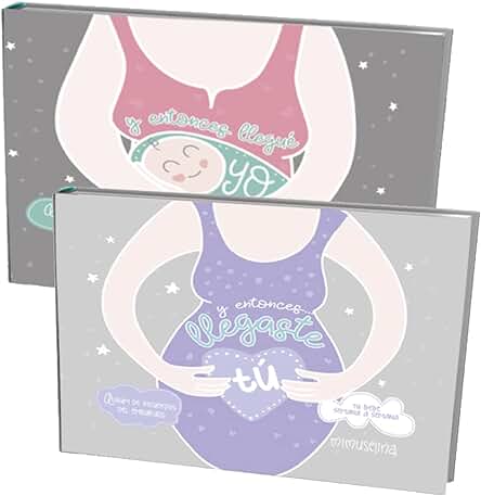 MIMUSELINA Álbum Embarazo 9 Meses + Álbum Recuerdos Bebe Primer Año - Regalo Futuras Mamas para Fotos Recuerdo y Pensamientos - Regalo para Embarazada y Mama Primeriza - Incluye Gestograma y Stickers