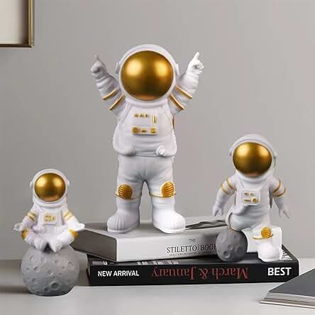 Modelo Estatuas de Astronauta Figurilla Astronauta Adornos DecoracióN Astronauta, Regalos de Fiesta Con Temática Espacial, Estatua de Astronauta Espacial de 3 Piezas, Como Decoración o Regalo (Oro) Modelo Estatuas de Astronauta Figurilla Astronauta Adornos DecoracióN Astronauta, Regalos de Fiesta Con Temática Espacial, Estatua de Astronauta Espacial de 3 Piezas, Como Decoración o Regalo (Oro)