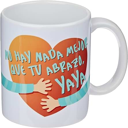 Mopec Taza Cerámica No hay nada Mejor que tu Abrazo, Yaya, Blanco, 1 Unidad (Paquete de 1)