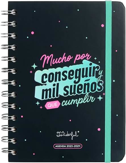 Mr. Wonderful, Agenda Wonder Pequeña 2023-2024 Semanal, Mucho por Conseguir y mil Sueños que Cumplir