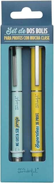 Mr. Wonderful Set de dos Bolis para Profes con Mucha Clase