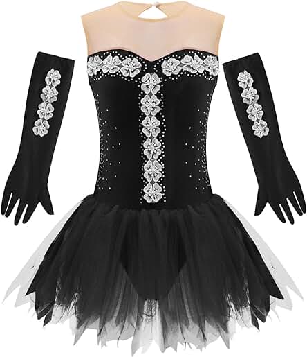 MSemis Traje de Baile Latino para Niñas Vestido de Patinaje Artístico Vestido Baile de Salón Tango Salsa Rumba Disfraz de Bailarina Niña 5-16 Años