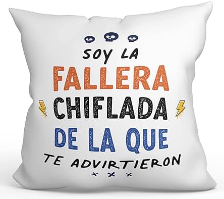 MUGFFINS Cojín 40x40 cm para FALLERA Mujer Relleno Incluído - En Español - Todos te Advirtieron - Regalo Original y Divertido