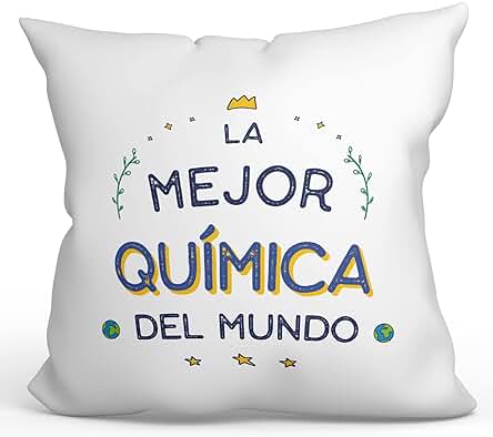 MUGFFINS Cojín 40x40 cm para QUÍMICA Mujer Relleno Incluído - En Español - Mejor del Mundo - Regalo Original y Divertido