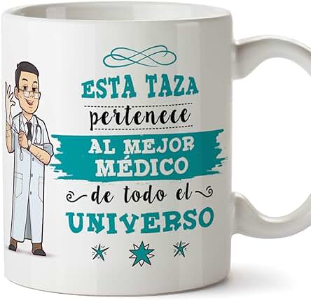 MUGFFINS Médico Tazas Originales de Café y Desayuno para Regalar a Trabajadores Profesionales - Esta taza Pertenece al Mejor Médico del Universo - Cerámica 350 ml