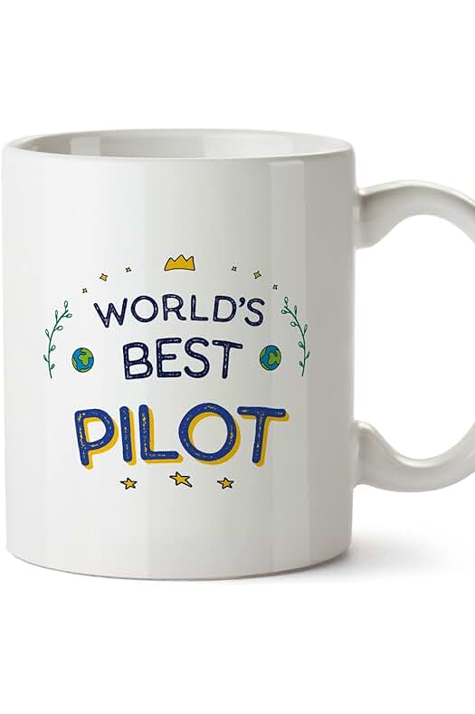 MUGFFINS MUGFFINS Tazas para PILOTO DE AVIÓN - En Inglés - World's Best - 11 oz / 330 ml - Regalo Original y Divertido MUGFFINS MUGFFINS Tazas para PILOTO DE AVIÓN - En Inglés - World's Best - 11 oz / 330 ml - Regalo Original y Divertido