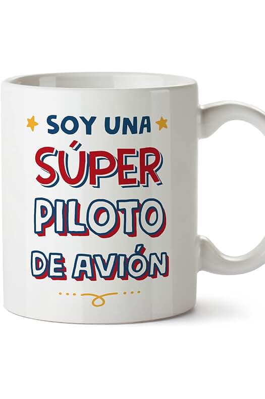 MUGFFINS MUGFFINS Tazas para PILOTO DE AVIÓN Mujer - En Español - Soy Súper - 11 oz / 330 ml - Regalo Original y Divertido MUGFFINS MUGFFINS Tazas para PILOTO DE AVIÓN Mujer - En Español - Soy Súper - 11 oz / 330 ml - Regalo Original y Divertido