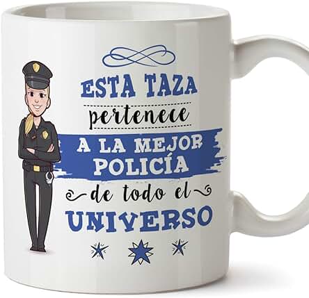 MUGFFINS Policía. Tazas Originales de Café y Desayuno para Regalar a Trabajadores Profesionales - Esta taza Pertenece a la Mejor Policía del Universo - Cerámica 350 ml MUGFFINS Policía. Tazas Originales de Café y Desayuno para Regalar a Trabajadores Profesionales - Esta taza Pertenece a la Mejor Policía del Universo - Cerámica 350 ml