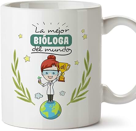 MUGFFINS Taza Bióloga (Mejor del Mundo) - Regalos Originales y Divertidos de Biología