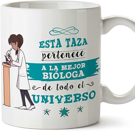 MUGFFINS Taza Bióloga (Mejor del Universo) - Regalos Originales y Divertidos de Biología