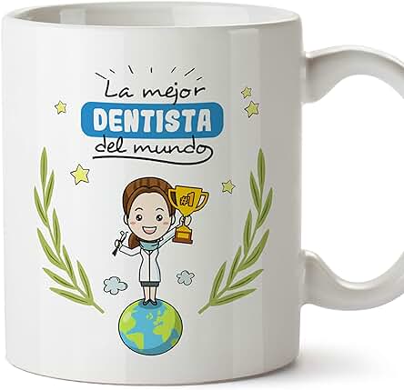 MUGFFINS Taza Dentista Mujer (Mejor del Mundo) - Regalos Originales y Divertidos de Odontología