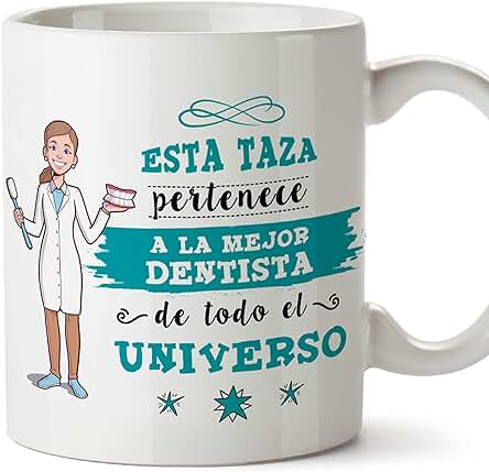 MUGFFINS Taza Dentista Mujer (Mejor del Universo) - Regalos Originales y Divertidos de Odontología