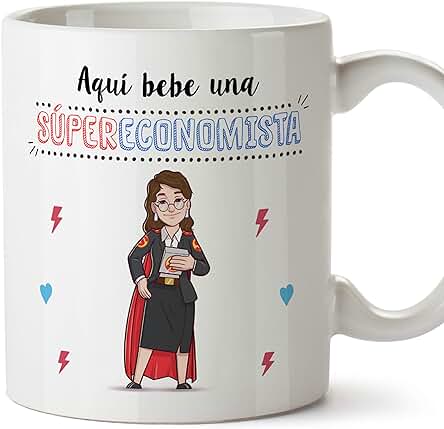 MUGFFINS Taza Economista Mujer (Superhéroes() - Regalos Originales y Divertidos de Economía MUGFFINS Taza Economista Mujer (Superhéroes() - Regalos Originales y Divertidos de Economía