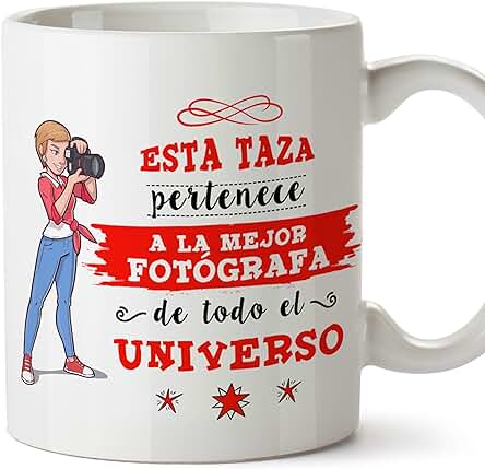 MUGFFINS Taza Fotógrafa (Mejor del Universo) - Regalos Originales y Divertidos de Fotografía