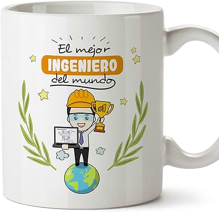 MUGFFINS Taza Ingeniero (Mejor del Mundo) - Regalos Originales y Divertidos de Ingeniería