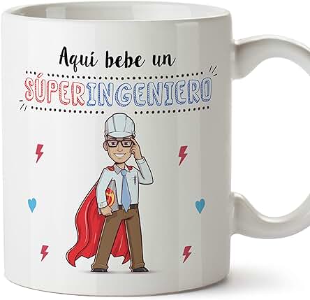 MUGFFINS Taza Ingeniero (Superhéroes() - Regalos Originales y Divertidos de Ingeniería