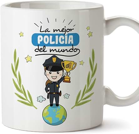 MUGFFINS Taza Regalo Mujer Policía - La Mejor Mujer Policía del Mundo - Nacional/Local/Guardia Civil/Ertzaintza/Mossa D'esquadra