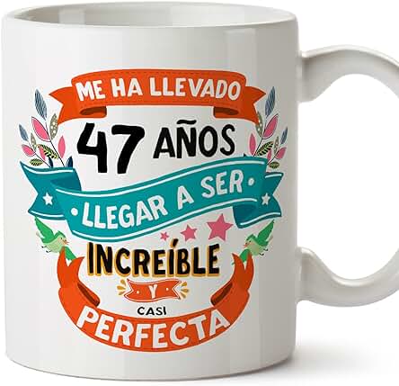 MUGFFINS Tazas 47 Cumpleaños - En Español - Me ha Llevado 47 Años Llegar a ser Increíble - 11 oz - Regalo Original y Divertido