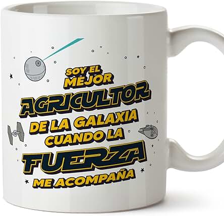 MUGFFINS Tazas para AGRICULTOR Hombre - En Español - Mejor de la Galaxia Cuando Fuerza me Acompaña - 11 oz / 330 ml - Regalo Original y Divertido MUGFFINS Tazas para AGRICULTOR Hombre - En Español - Mejor de la Galaxia Cuando Fuerza me Acompaña - 11 oz / 330 ml - Regalo Original y Divertido