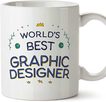 MUGFFINS Tazas para DISEÑADORA GRÁFICA - En Inglés - World's Best - 11 oz / 330 ml - Regalo Original y Divertido MUGFFINS Tazas para DISEÑADORA GRÁFICA - En Inglés - World's Best - 11 oz / 330 ml - Regalo Original y Divertido