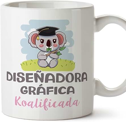 MUGFFINS Tazas para DISEÑADORA GRÁFICA Mujer - En Español - Koalificado/koalificada - 11 oz / 330 ml - Regalo Original y Divertido MUGFFINS Tazas para DISEÑADORA GRÁFICA Mujer - En Español - Koalificado/koalificada - 11 oz / 330 ml - Regalo Original y Divertido