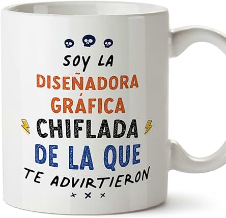 MUGFFINS Tazas para DISEÑADORA GRÁFICA Mujer - En Español - Todos te Advirtieron - 11 oz / 330 ml - Regalo Original y Divertido MUGFFINS Tazas para DISEÑADORA GRÁFICA Mujer - En Español - Todos te Advirtieron - 11 oz / 330 ml - Regalo Original y Divertido