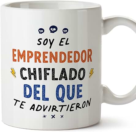 MUGFFINS Tazas para EMPRENDEDOR Hombre - En Español - Todos te Advirtieron - 11 oz / 330 ml - Regalo Original y Divertido