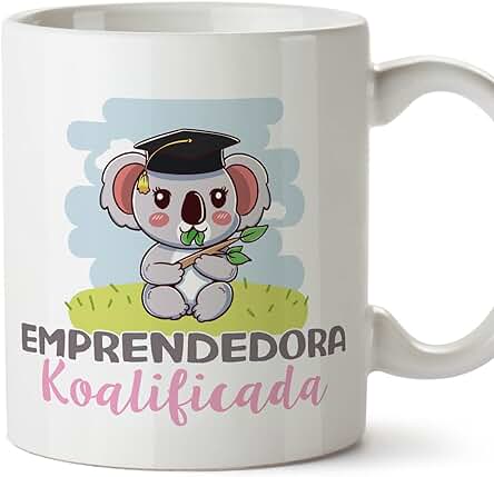 MUGFFINS Tazas para EMPRENDEDORA Mujer - En Español - Koalificado/koalificada - 11 oz / 330 ml - Regalo Original y Divertido