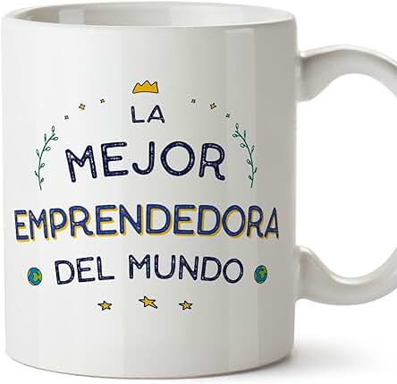 MUGFFINS Tazas para EMPRENDEDORA Mujer - En Español - Mejor del Mundo - 11 oz / 330 ml - Regalo Original y Divertido