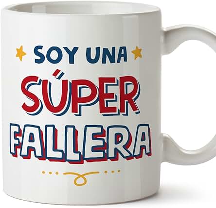 MUGFFINS Tazas para FALLERA Mujer - En Español - Soy Súper - 11 oz / 330 ml - Regalo Original y Divertido