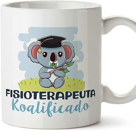 MUGFFINS Tazas para FISIOTERAPEUTA Hombre - En Español - Koalificado/koalificada - 11 oz / 330 ml - Regalo Original y Divertido