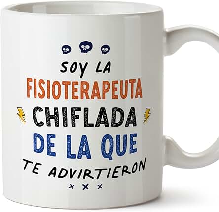 MUGFFINS Tazas para FISIOTERAPEUTA Mujer - En Español - Todos te Advirtieron - 11 oz / 330 ml - Regalo Original y Divertido