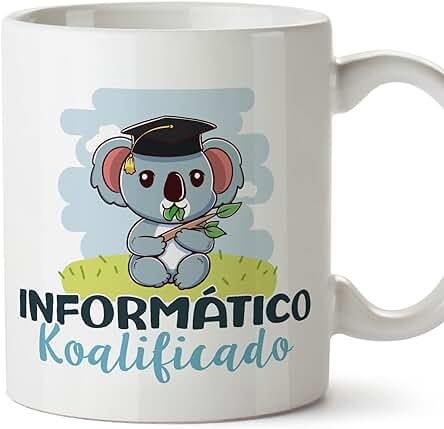 MUGFFINS Tazas para INFORMÁTICO Hombre - En Español - Koalificado/koalificada - 11 oz / 330 ml - Regalo Original y Divertido